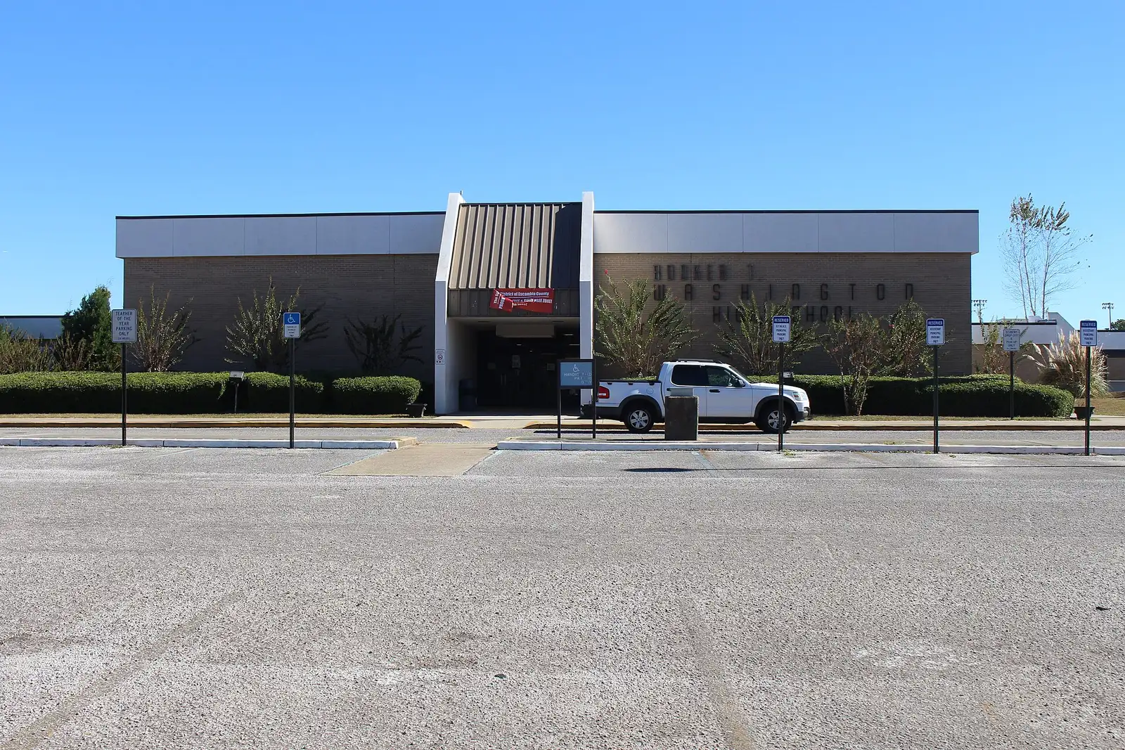 Booker T. Washington High School on College Parkway, the zoned high school for Cordova Park.