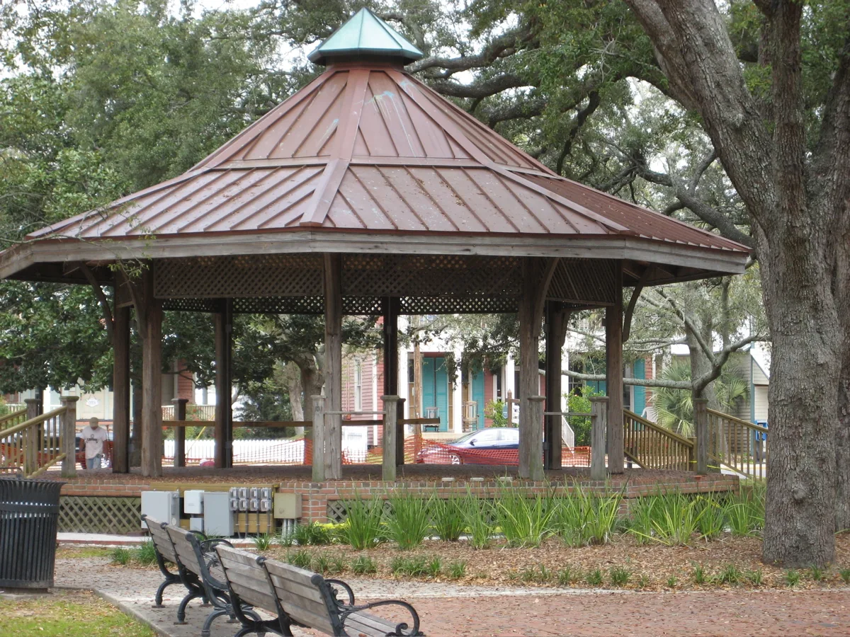 The gazebo in Seville Square in Pensacola's historic district.
